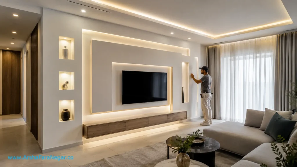 اجرای دیوار دکوراتیو کناف